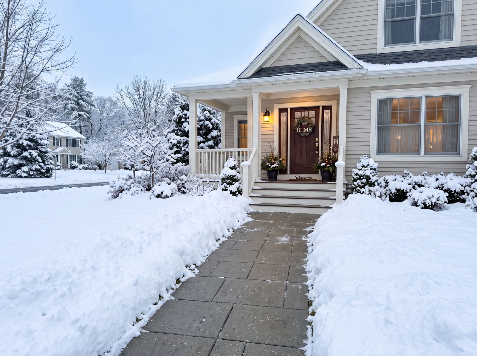 Shoveled walkway and front steps